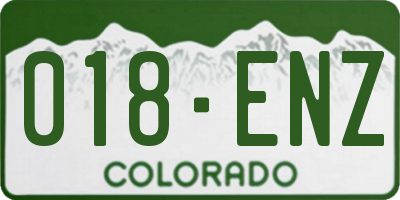 CO license plate 018ENZ