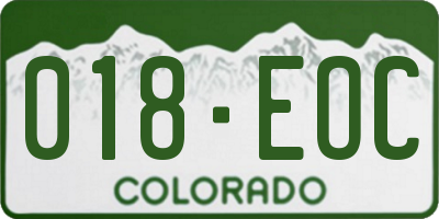 CO license plate 018EOC