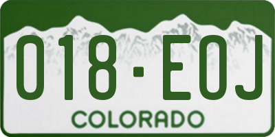 CO license plate 018EOJ