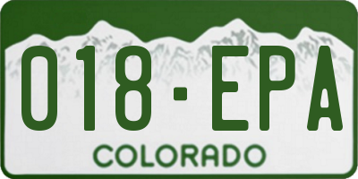CO license plate 018EPA