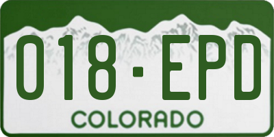 CO license plate 018EPD