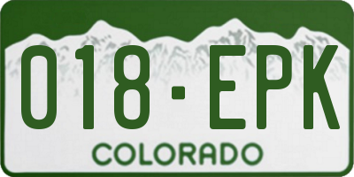 CO license plate 018EPK