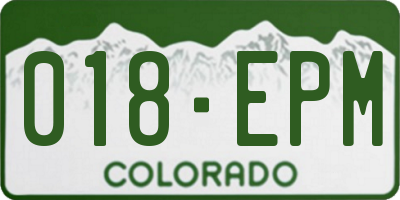 CO license plate 018EPM