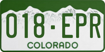 CO license plate 018EPR