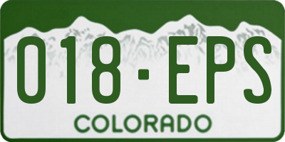 CO license plate 018EPS
