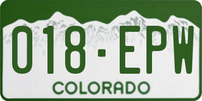 CO license plate 018EPW