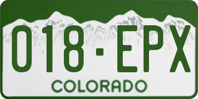 CO license plate 018EPX