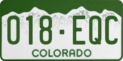 CO license plate 018EQC