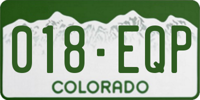 CO license plate 018EQP