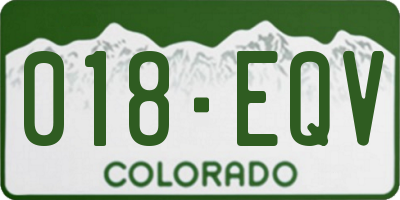 CO license plate 018EQV