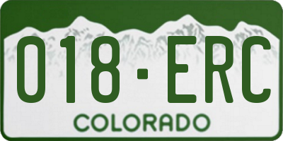 CO license plate 018ERC