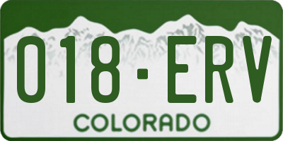 CO license plate 018ERV
