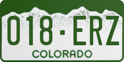CO license plate 018ERZ