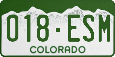 CO license plate 018ESM