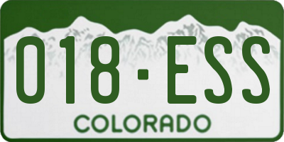CO license plate 018ESS