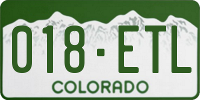 CO license plate 018ETL