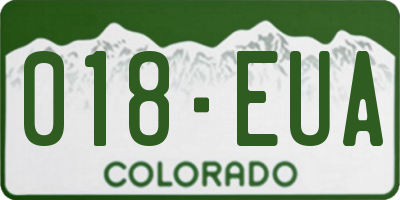 CO license plate 018EUA
