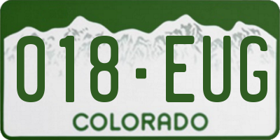 CO license plate 018EUG