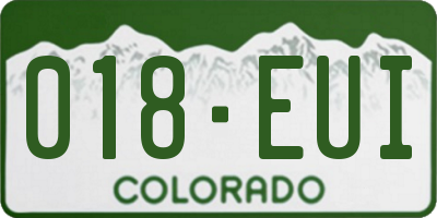 CO license plate 018EUI