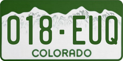 CO license plate 018EUQ