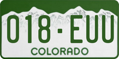 CO license plate 018EUU