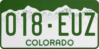 CO license plate 018EUZ