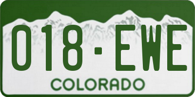 CO license plate 018EWE