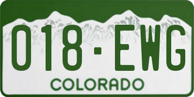 CO license plate 018EWG