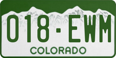 CO license plate 018EWM
