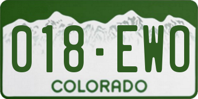 CO license plate 018EWO