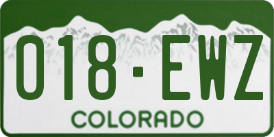 CO license plate 018EWZ