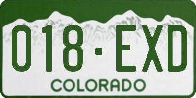 CO license plate 018EXD