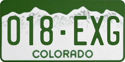 CO license plate 018EXG