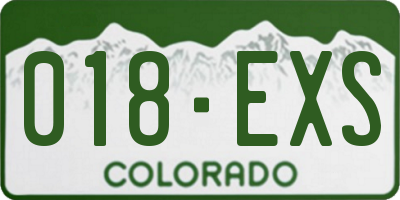 CO license plate 018EXS