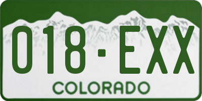 CO license plate 018EXX
