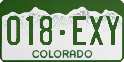 CO license plate 018EXY