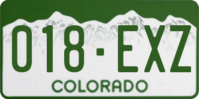 CO license plate 018EXZ