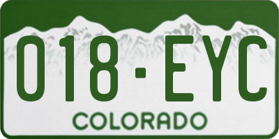 CO license plate 018EYC