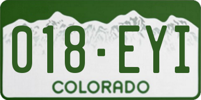 CO license plate 018EYI