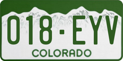 CO license plate 018EYV