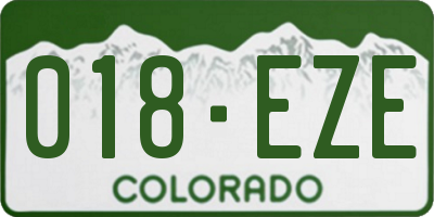 CO license plate 018EZE