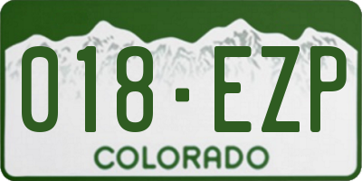 CO license plate 018EZP