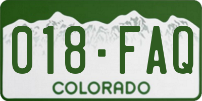 CO license plate 018FAQ