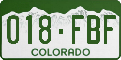 CO license plate 018FBF