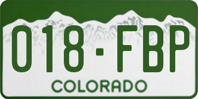 CO license plate 018FBP