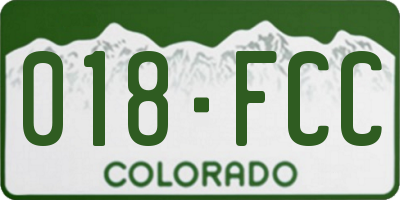 CO license plate 018FCC