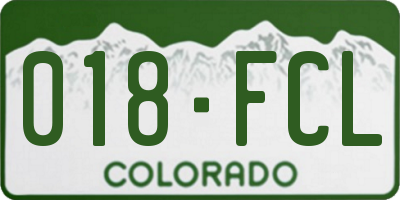 CO license plate 018FCL