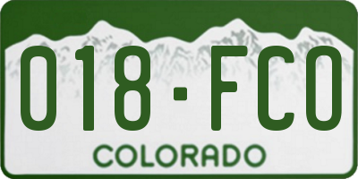 CO license plate 018FCO