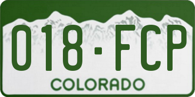CO license plate 018FCP