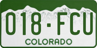 CO license plate 018FCU